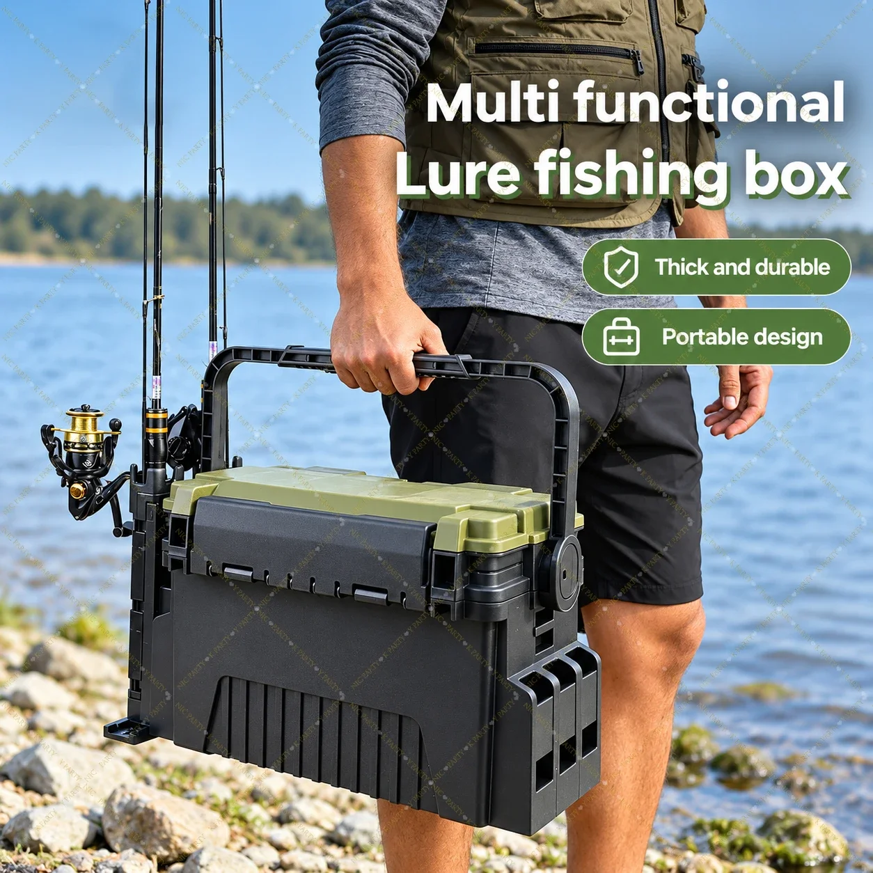Fishing Kayak Crate - Large Capacity Tackle Fishing Box Seat